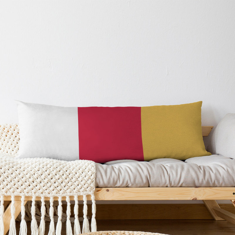 Polyester Medium Pillow, Red Middle/Yellow, Abrams 