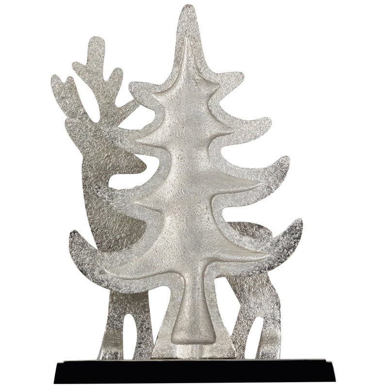 Silver Reindeer and Pine Tree Christmas Stocking Holder