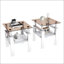 Ensemble de 2 tables à thé modernes en verre trempé, plateau en verre trempé avec panneau de fibres à densité moyenne, table basse et table de bout pour le salon-1108649090-1108649095