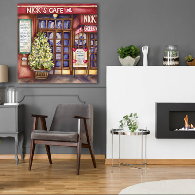 Art mural en verre Winston Porter «Cafes Nicks» par Andrea Strongwater