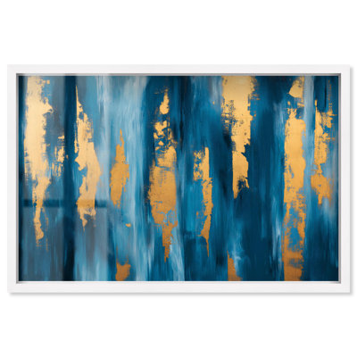 Art mural bleu foncé texturé bleu foncé avec Golden Touch II