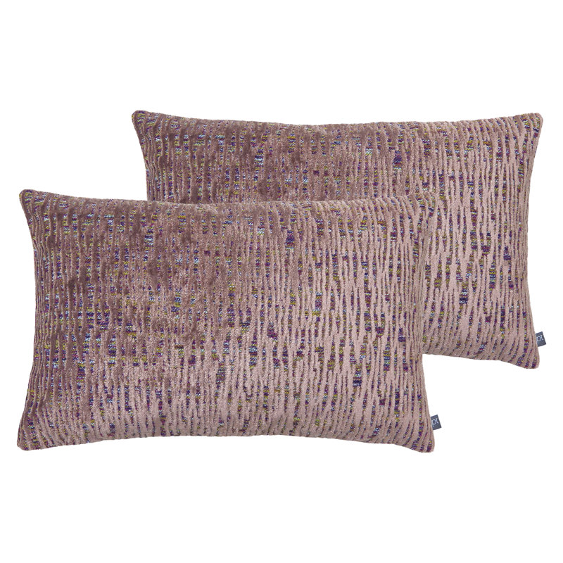 Geometric Rectangular Lumbar Cushion, Polyester/Polyfill, Quartz