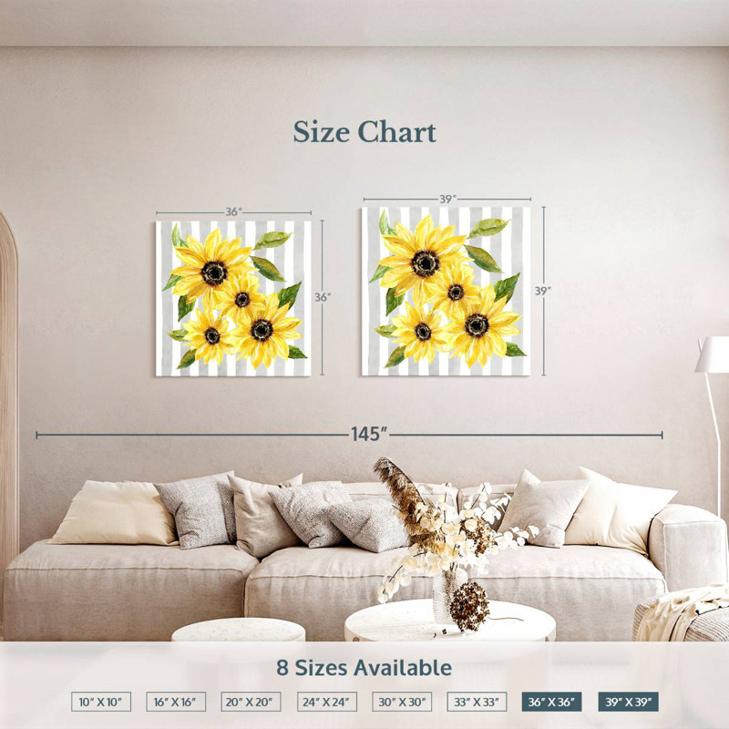 Harnek Sunflower Array II, H 39 po x l 39 po