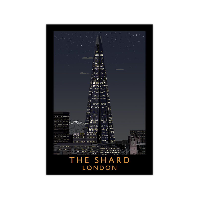 The Shard London At Night by Richard O'Neill - Print, 59.4 cm H x 42 cm W