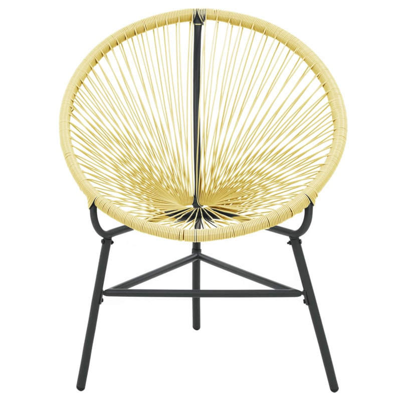 Donella Wicker Outdoor Lounge Chair, Beige/Black