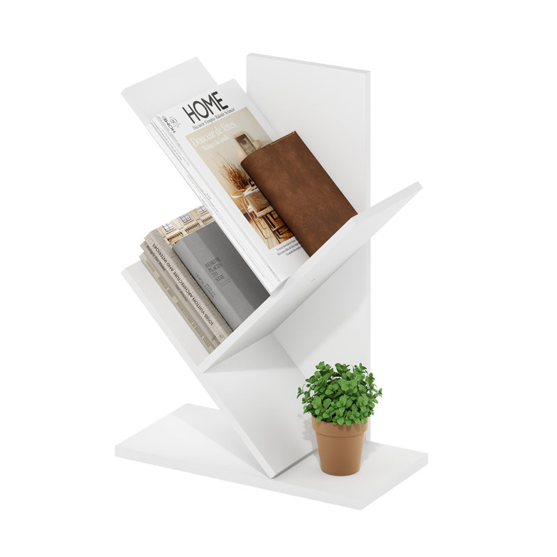 Nayaab 54cm H x 40.01cm W Step Bookcase, White