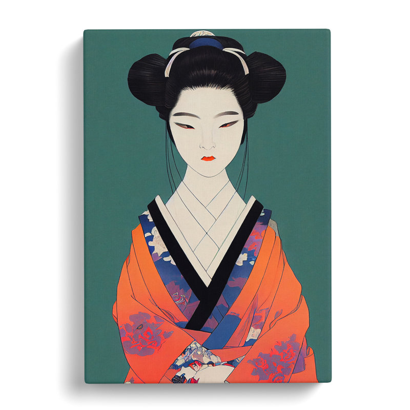 Vintage Geisha No.1 - Wrapped Canvas, 60cm H x 40cm W x 3cm D