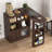 Multifunctional Modern Bar Cabinet With Rotating Top, 6 Storage Spaces And 2 Doors Cabinet