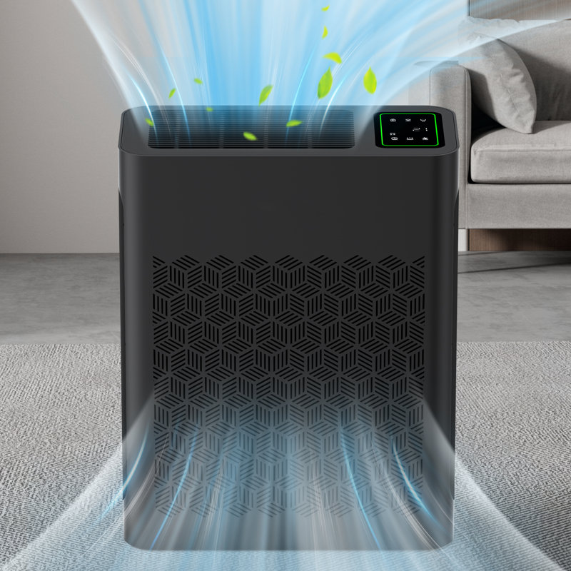 Purificateur d'air HEPA avec affichage des MP 2,5 et mode automatique, jusqu'à 2000 pieds carrés Pi., Noir, noir, noir, noir