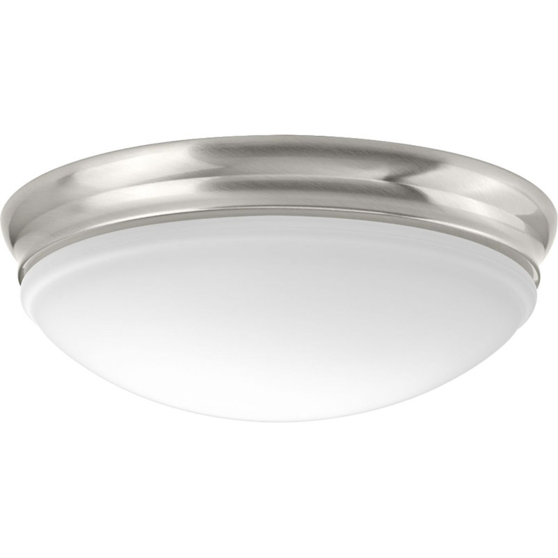Mccully Glass LED Flush Mount, 4.50" H x 13.50" W x 13.50" D, Brushed Nickel