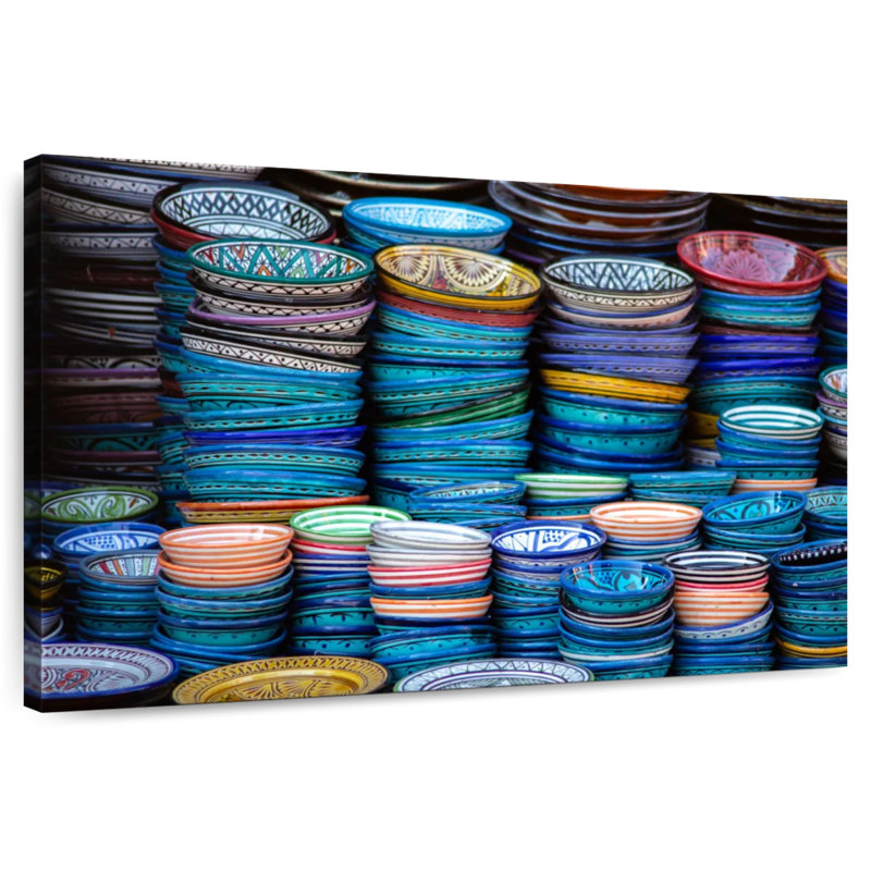 Poterie marocaine colorée Senne, H 8 po x l 12 po