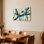 Abstrait bleu foudroyant coup de pinceau, reproduction d'art sur toile tendue, ensemble de 1