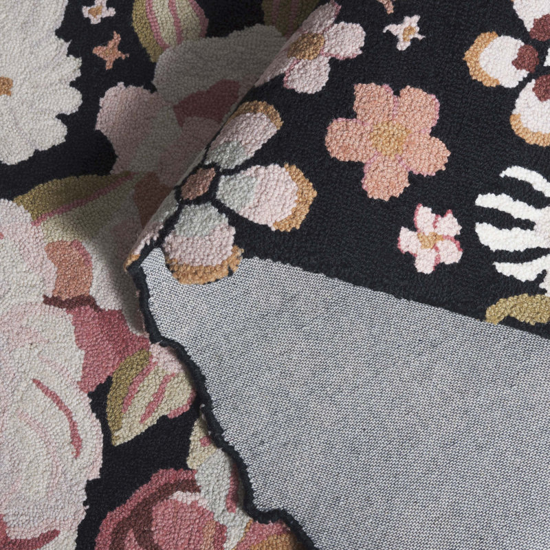 Abren Hand Tufted Wool Pile Floral Rug, Rectangle 8" x 10"