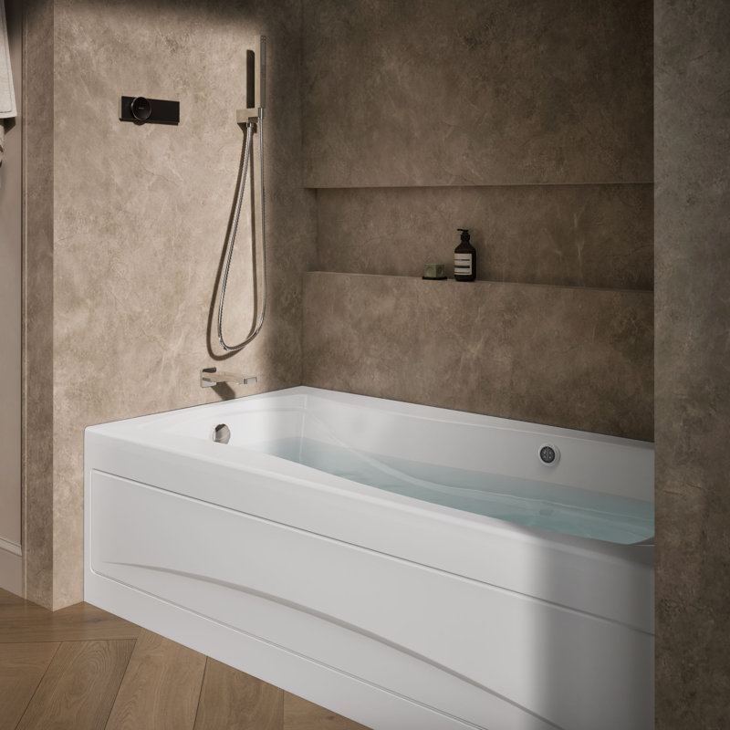 Mariposa® 72" x 36" Whirpool Bathtub, White, Left