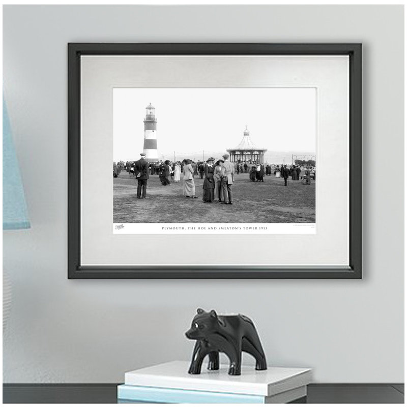 Plymouth, The Hoe And Smeaton's Tower 1913 by Francis Frith - Single Picture Frame Print, 28cm H x 36cm W x 2.3cm D