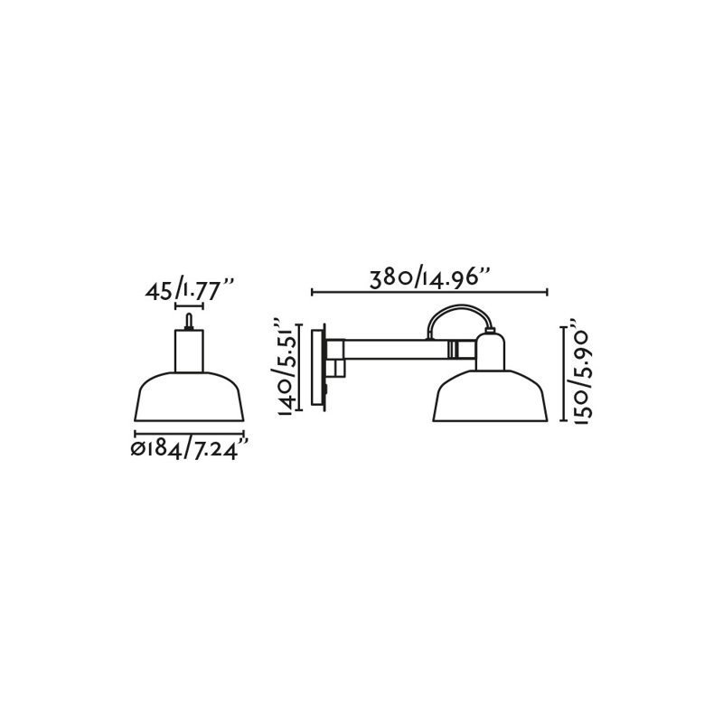 Tatawin Wall Lamp, Gloss Black