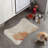 Subtle Beige Florals - 1 Piece Bone Shape Feeding Mat