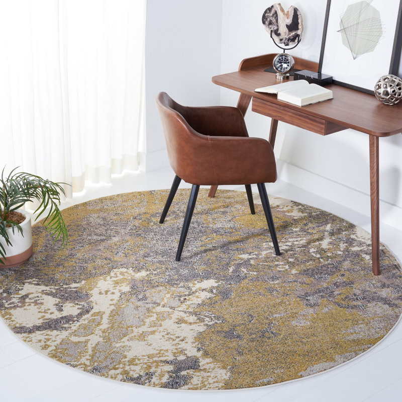 Madison Performance Abstract Rug, Round 6'7"