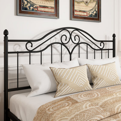Vintage Platform Bed Metal Headboard