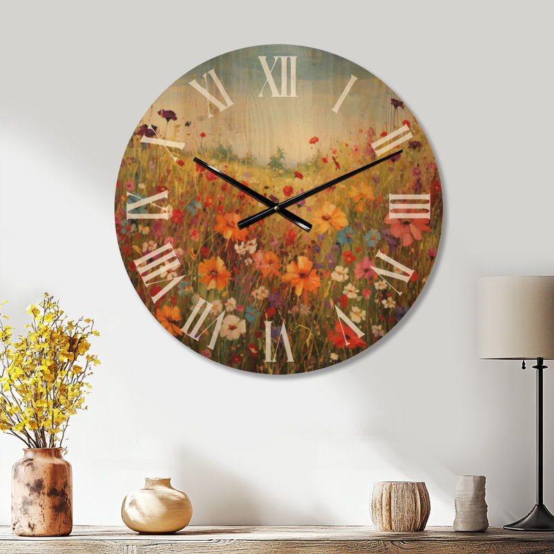 Très grande horloge murale en bois, Medium