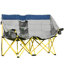 Chaise de camping pliante, chaise de camping pliante portative avec sac de transport et porte-gobelets, verte et grise-1480867967