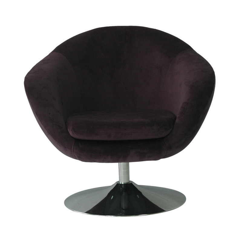 Upholstered Barrel Chair, Aubergine