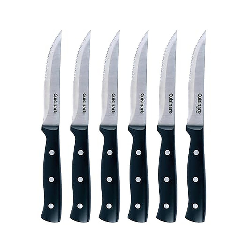 Ensemble de couteaux à steak triple rivet 6 pièces Cuisinart, acier inoxydable