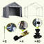 Très grand abri d'extérieur de 8 pi x 8 pi, structure de renfort géométrique imperméable, assemblage simple et rapide, abri pour système de ventilation avec portes enroulables et cadre de qualité industrielle-128881059