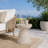 Lightweight Concrete Side Table with Pedestal Base and Half-Sphere Tabletop