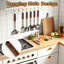 Ensemble d'ustensiles de cuisine 6 pièces en acier inoxydable avec poignées en bois - Outils de cuisson polis miroirs, y compris Turner, Spatule, Louche, Écumoire, Cuillère solide et Fourchette à pâtes
