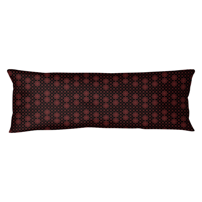 Coussin lombaire en treillis, Rouge / noir, Bourre en polyester, Molleton moelleux