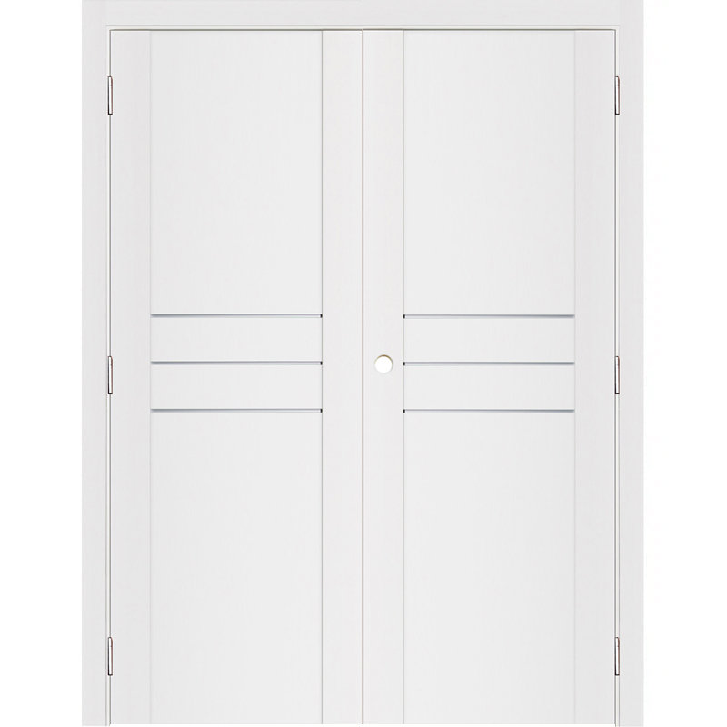 Double porte intérieure stratifiée blanc doux pré-suspendu Stile 005, 60 po x 96 po, Droite / vers l'intérieur