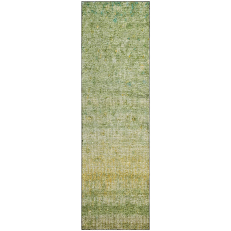 Premium Machine Washable Mayfield Stripes Rug, 2'3" x 7'6" Runner, Sage