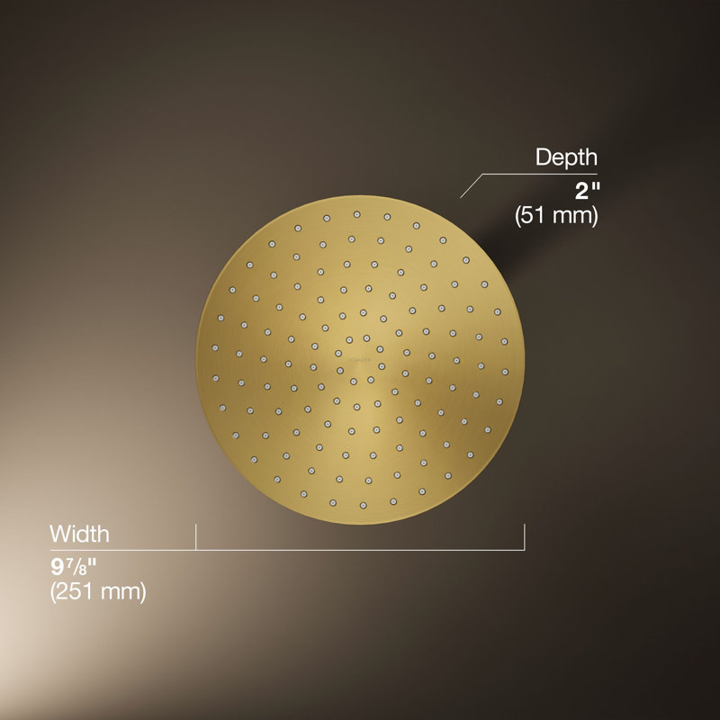 Flood Fixed Shower Head, Vibrant Brushed Moderne Brass