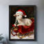 Art mural rétro noir avec agneau de Noël rétro, impressions encadrées-1647806503