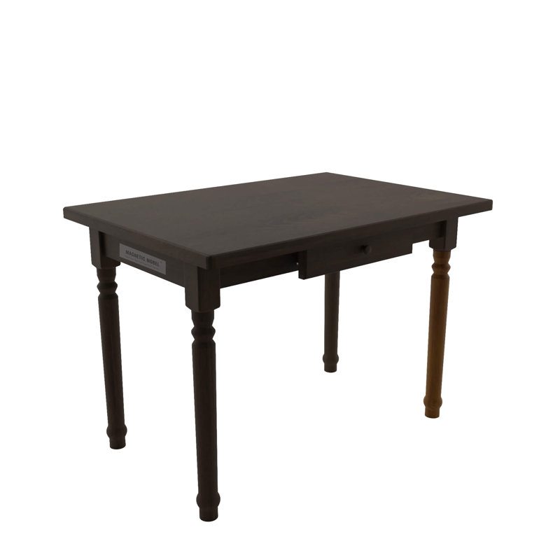 Gardner Pine Unfinished Solid Wood Dining Table, 75cm H x 85cm L x 85cm W, Dark brown