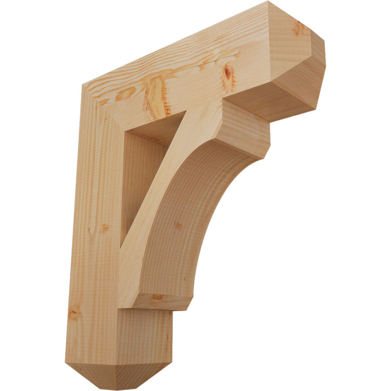 H Support en bois / corbeau, Douglas (lisse), H 26 po x l 5,5 po x P 22 po