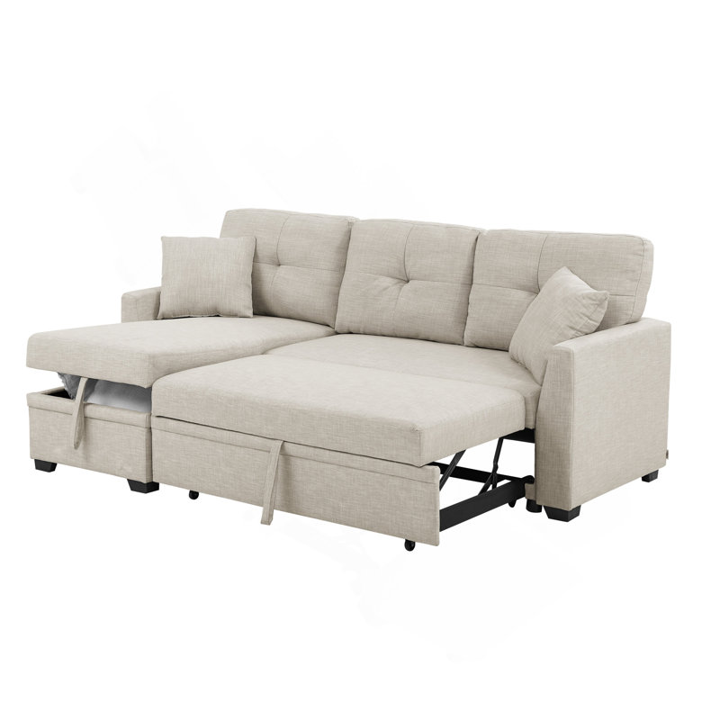 Canapé-lit coulissant, Polyester beige