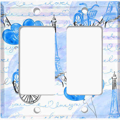 Patterned 2 - Gang Toggle Light Switch Standard Wall Plate