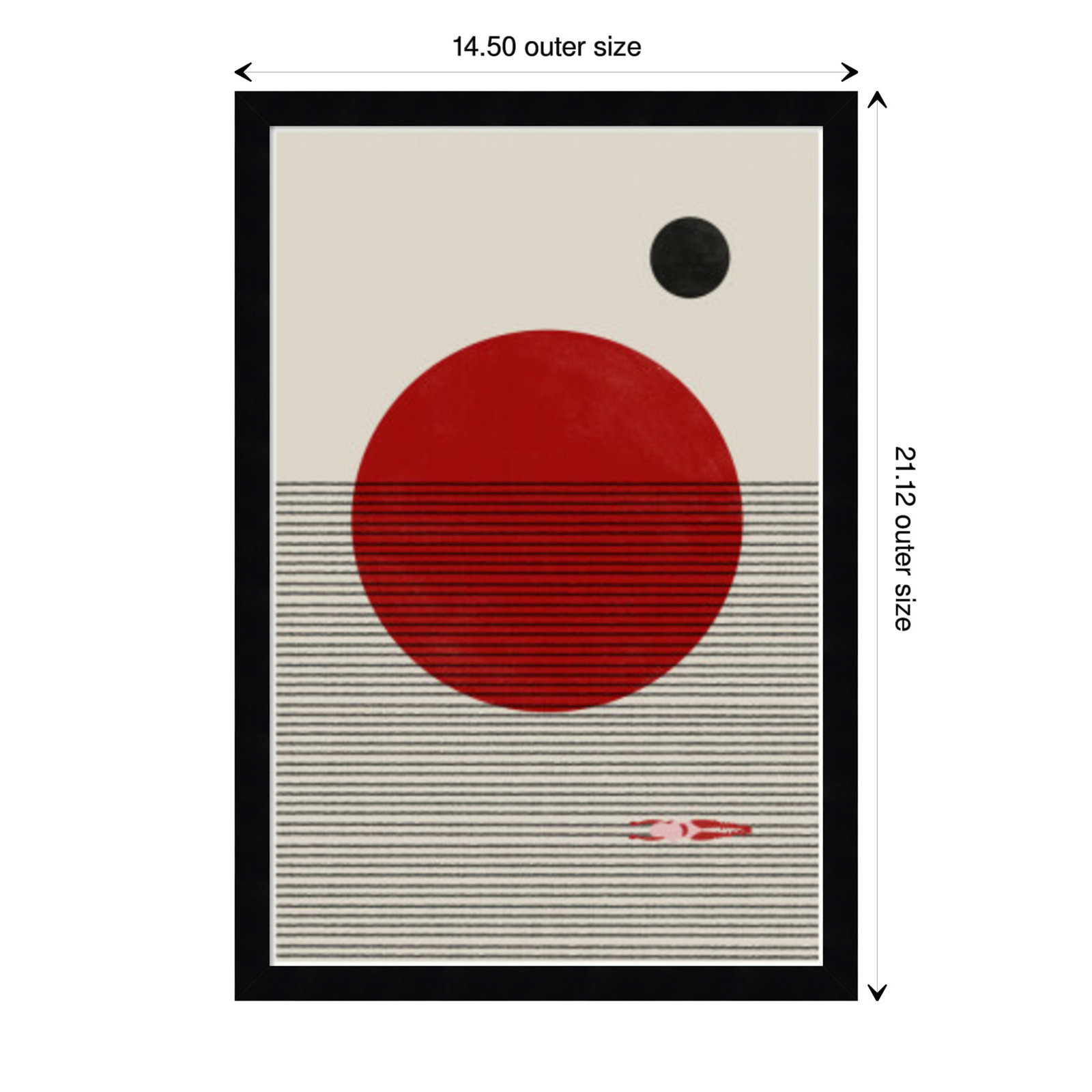 Swimming to You Print, 21" H x 15" W x 1" D, Black
