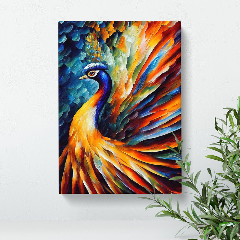 Peacock Portrait No.2 - Wrapped Canvas Print, 76cm H x 50cm W x 3cm D