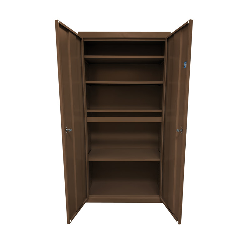 Armoire de rangement en acier soudé Jaylon - l 24 po x P 18 po x H 72 po, Noyer