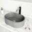 Giralda Gothic 16" L x 11" W x 5" H Grey Handmade Oval Vessel Bathroom Sink