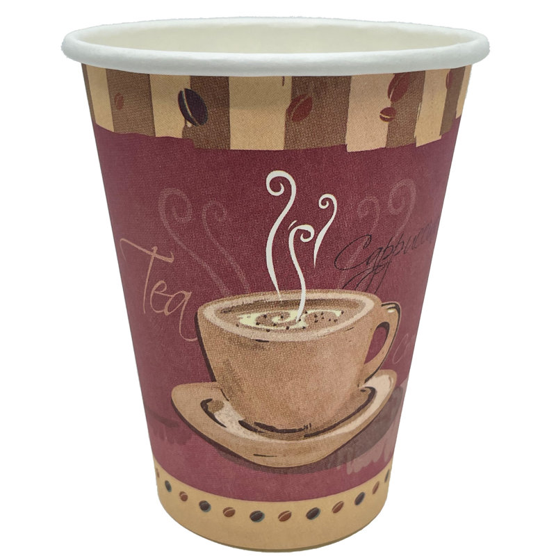 Nicole Fantini 12 Oz Disposable Colored Tea&Coffee Cups Printed, Poly ...