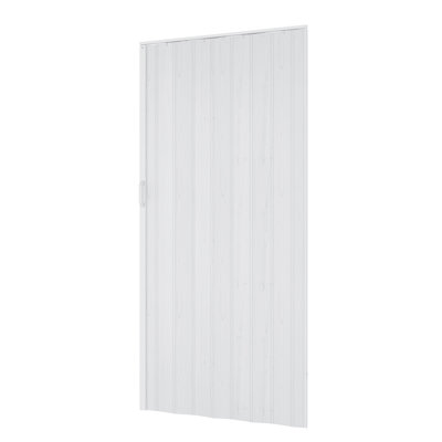 36 po x 80 po Porte accordéon blanche en vinyle grain de bois Flexi