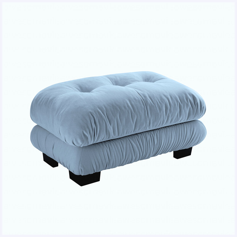 Repose-pieds rembourré bleu moderne