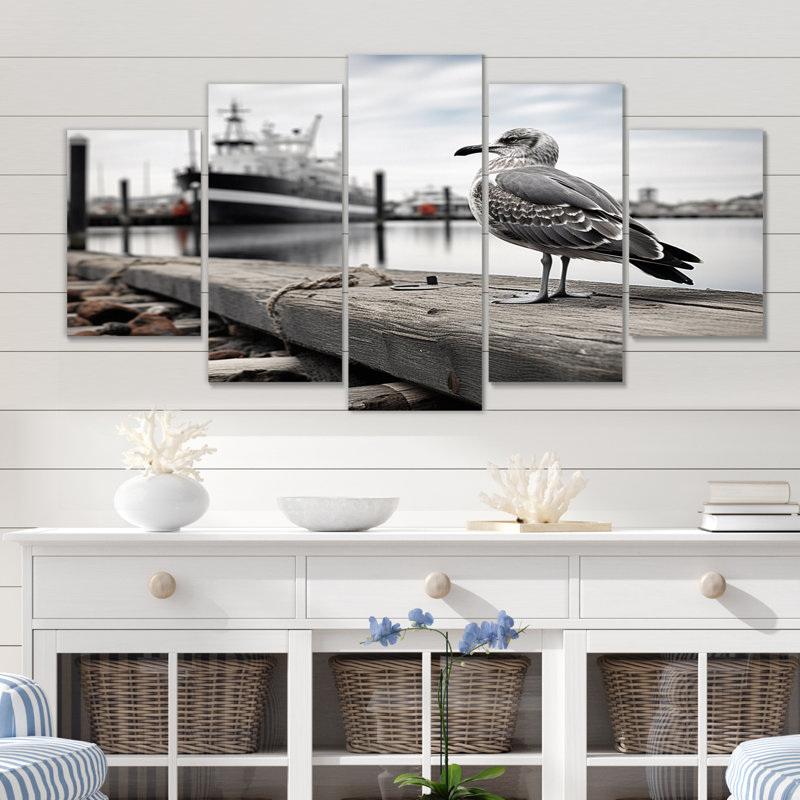 Port Port of Solitude I - Nautique et plage, reproduction d'art sur toile - 5 panneaux