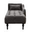 Chaise longue en velours gris avec pieds en bois massif, garniture cloutée et coussin relaxant - Créez une atmosphère confortable dans votre maison