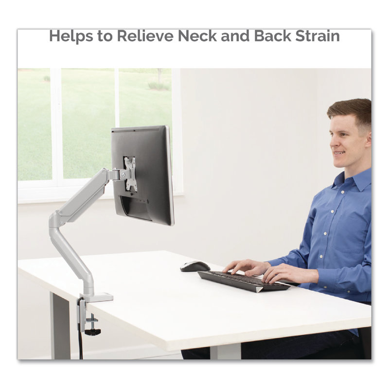 Fellowes® Single Screen Desktop Mount, Silver