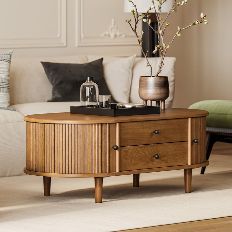 47" MCM Solid Wood Coffee Table